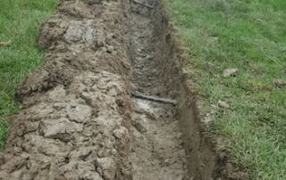 French Drain With Clean Trench Dirt Removed