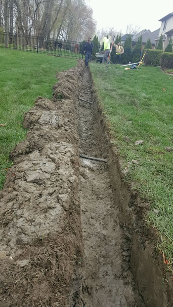 French Drain With Clean Trench Dirt Removed