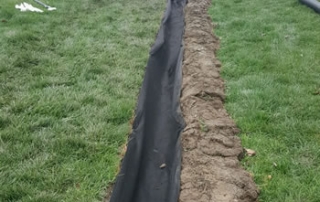 French Drain With Commercial Filter Fabric