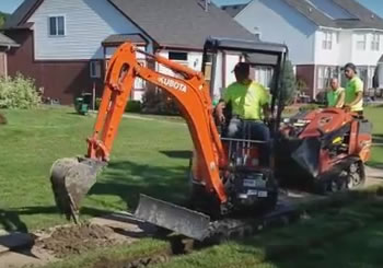 French Drain Install With Excavator - Washington Twp.., MI