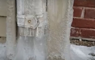 Frozen Downspouts Use Corrugated Pipe - Michigan