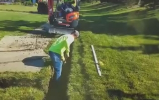 Trencher vs Excavator - French Drain Michigan