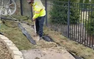 French Drain to Reduce Soil Saturation in Macomb Township