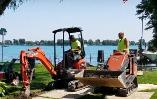 French Drain Install Near Lake, River and Waterways