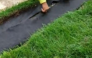 Filter Fabric Installation - French Drain