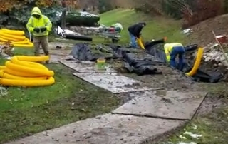 French Drains alleviate yard water problems