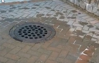 Outdoor Sump Pump in Walkout Basement / Patio