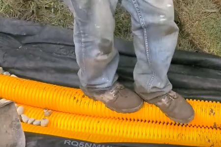 Downspout Pipe in French Drain