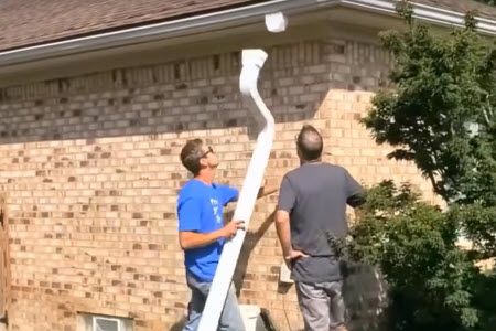 Modify downspout with Torrential Rain Kit