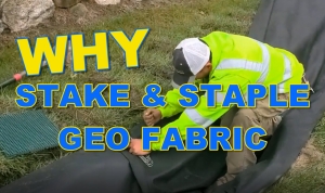 Stake and Staple Geo Fabric for French drain