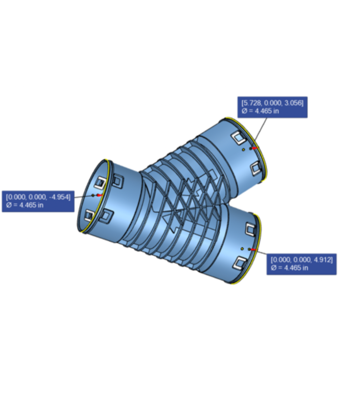 <span class="tr-grid">TORRENTIAL RAIN™ </span>3½ in. Corrugated Wye Fitting</br><span class="ca-dim"> Connects to 3½ in. Corrugated</span> - Image 3