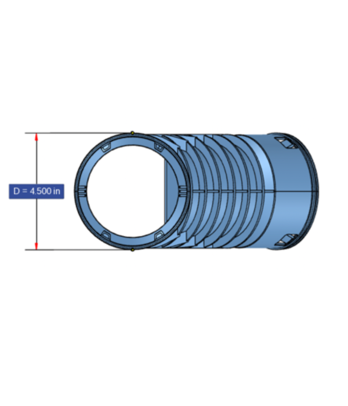 <span class="tr-grid">TORRENTIAL RAIN™ </span>3½ in. Corrugated Wye Fitting</br><span class="ca-dim"> Connects to 3½ in. Corrugated</span> - Image 4