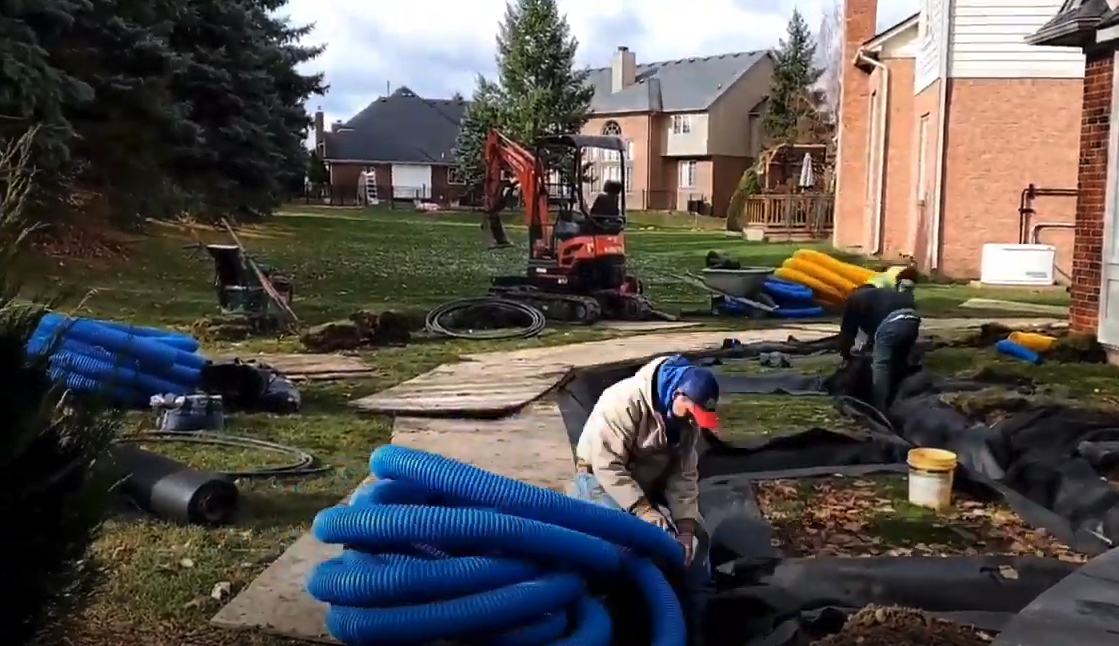 Lawn Drainage in Michigan: Fixing Issues from Previous Landscape Install