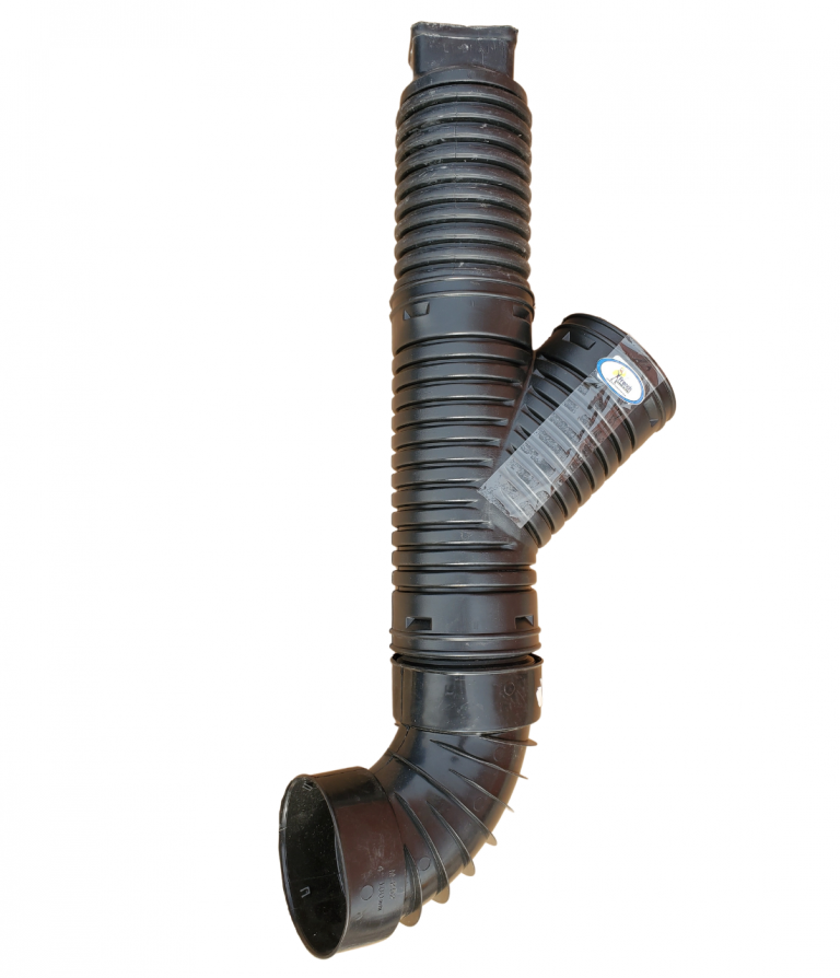 4" Grate, 4" Corrugated Wye & Downspout Adapter Connected to Single