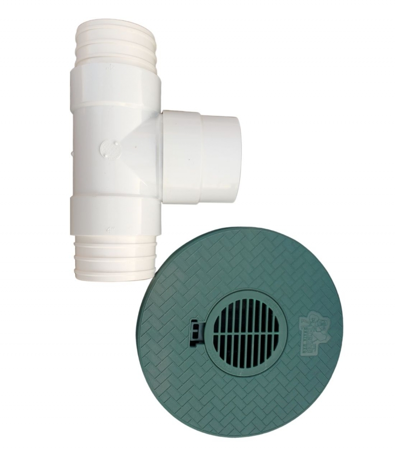 4 in. Corrugated Vent / Clean Out for Buried Underground Downspouts