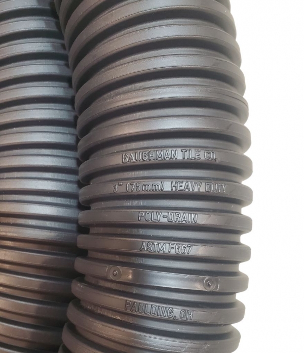 3 in. Solid Corrugated Pipe 4 100 ft. Coils FDM Blacked Out