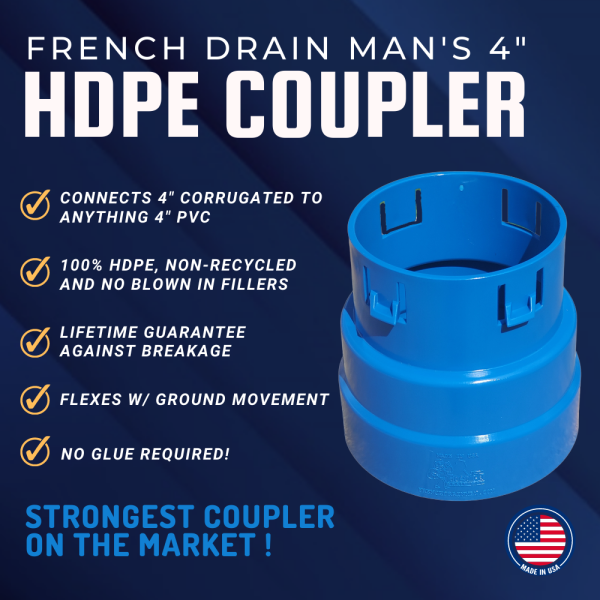 4 in. Corrugated to 4 in. PVC Coupler