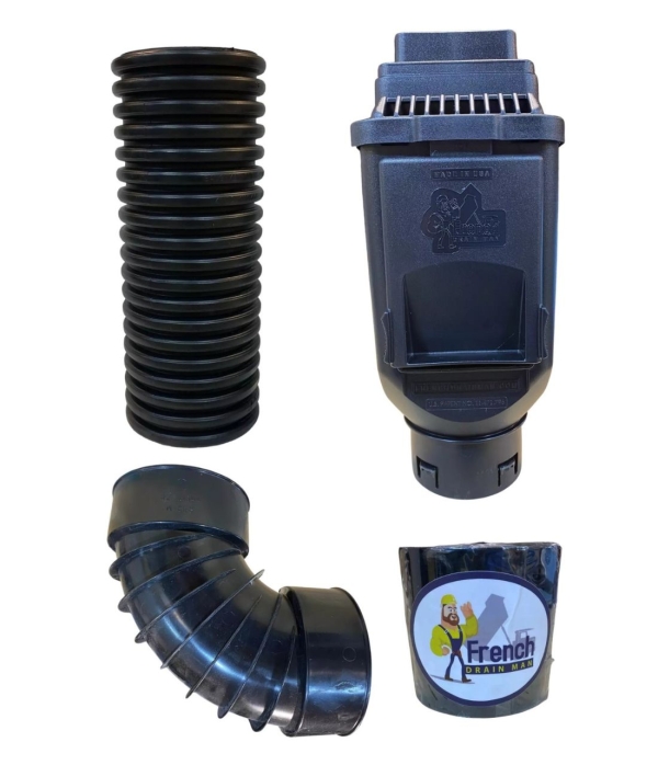 4 in. Underground Buried Downspout Kit