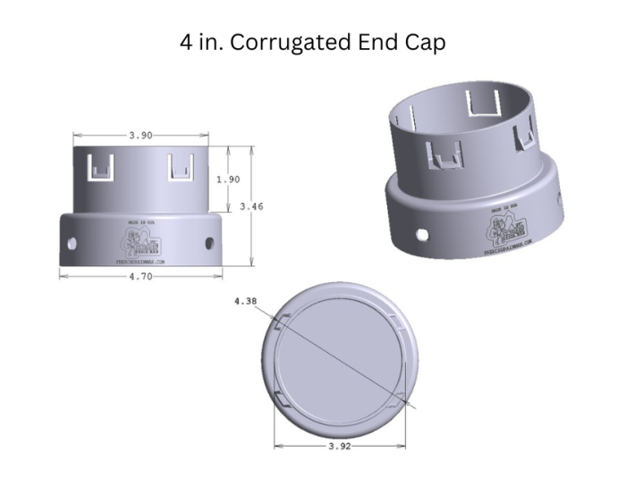 <span class="tr-grid">TORRENTIAL RAIN™ </span>  4 in. Corrugated End Cap - Image 2