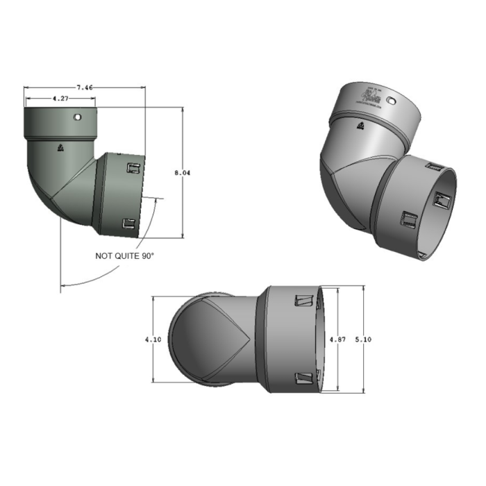 <span class="tr-grid">TORRENTIAL RAIN™ </span>4 in. Not Quite a 90 Degree Fitting </br><span class="ca-dim"> Connects to 4 in. Corrugated and 4 in. PVC </span><p class="ca-sale">30% off</p> - Image 2