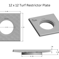 <span class="tr-grid">TORRENTIAL RAIN™ </span>  Turf Restrictor Plate & Solid Cover - No Fittings  </br> <span class="ca-dim">12 x 12 in. with 6 in. Solid Cover</span></br><p class="ca-sale"> 40% Off</p> - Image 3