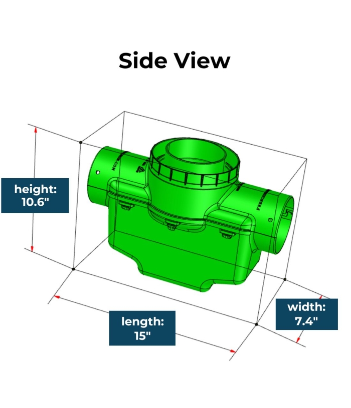 <span class="tr-grid">TORRENTIAL RAIN™ </span> 4 in. Catch Basin with Turf Restrictor Plate</br> <span class="ca-dim">Connects to 4 in. SCH 40 PVC</span> - Image 7