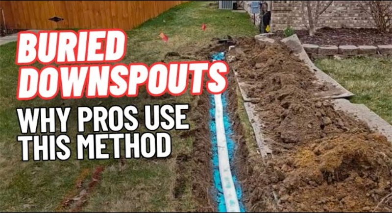 Underground Buried Downspout Installation