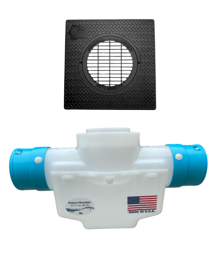 <span class="tr-grid">TORRENTIAL RAIN™ </span>12x12 Catch Basin with Grate </br> <span class="ca-dim">Connects to 3½ in. Corrugated</span> - Image 2