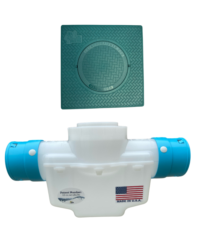 <span class="tr-grid">TORRENTIAL RAIN™ </span>12x12 Catch Basin with Solid Cover </br> <span class="ca-dim">Connects to 3½ in. Corrugated</span>