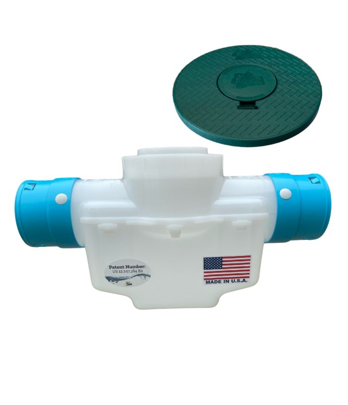 <span class="tr-grid">TORRENTIAL RAIN™ </span> 4 in. Catch Basin with Turf Restrictor Plate</br> <span class="ca-dim">Connects to 3½ in. Corrugated</span>