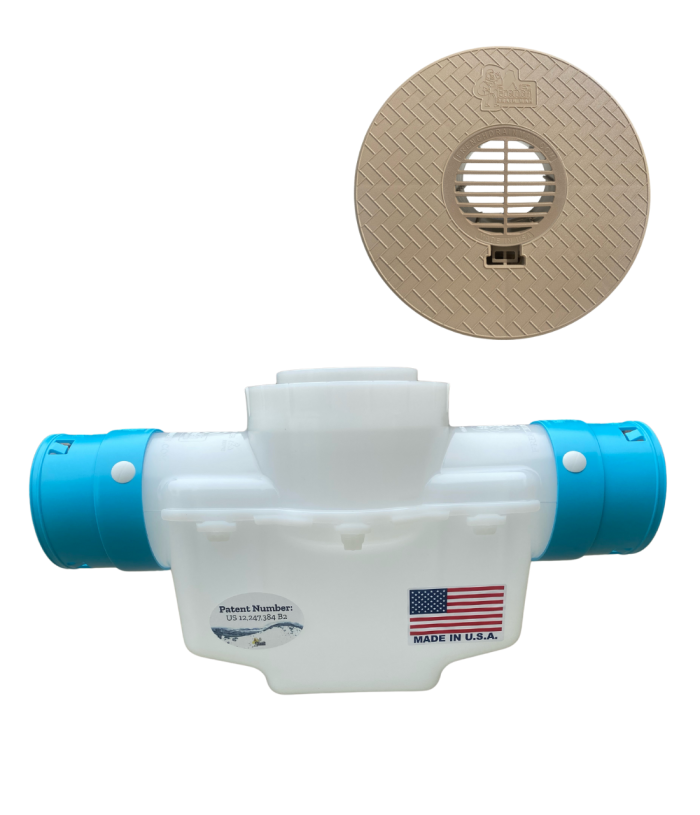 <span class="tr-grid">TORRENTIAL RAIN™ </span> 4 in. Catch Basin with Turf Restrictor Plate</br> <span class="ca-dim">Connects to 3½ in. Corrugated</span> - Image 10