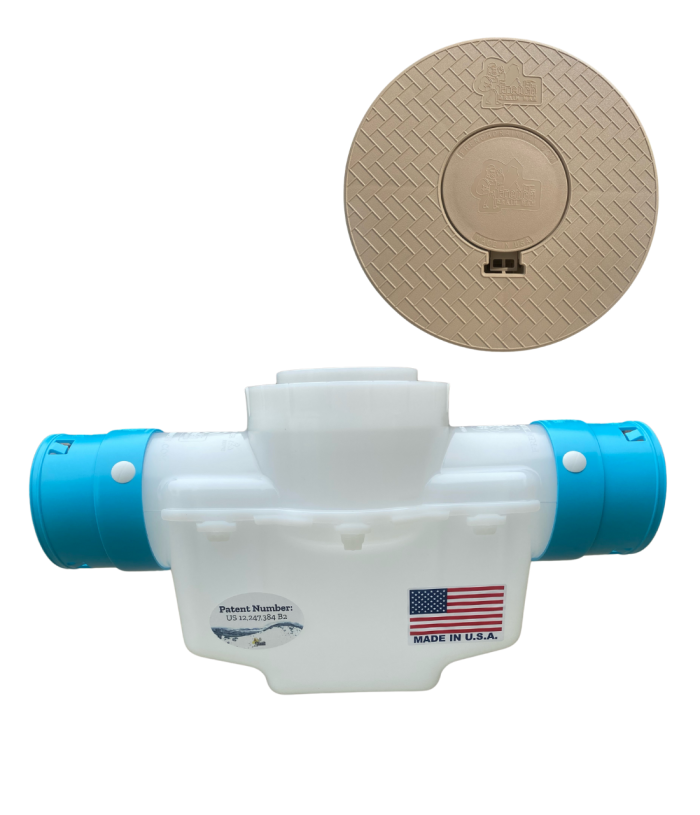 <span class="tr-grid">TORRENTIAL RAIN™ </span> 4 in. Catch Basin with Turf Restrictor Plate</br> <span class="ca-dim">Connects to 3½ in. Corrugated</span> - Image 11