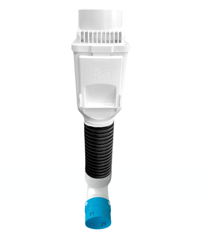 <span class="tr-grid">TORRENTIAL RAIN™ </span> Downspout Vented Cleanout with Leaf Filter Kit  <span class="ca-dim"></br> Connects to 3½ in. Corrugated</span> - Image 3