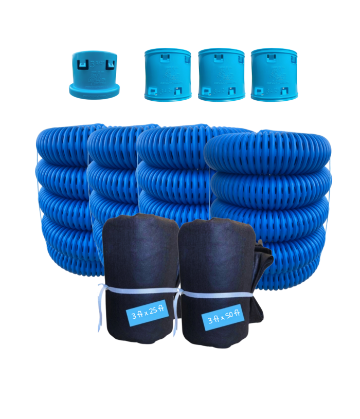 <span class="tr-grid">TORRENTIAL RAIN™ </span>  3½ in. French Drain Kit (Kit 46)</br> <span class="ca-dim"> 3½ in. x 75 ft. perforated pipe</span></br><span class="ca-ship">Free Shipping!</span>