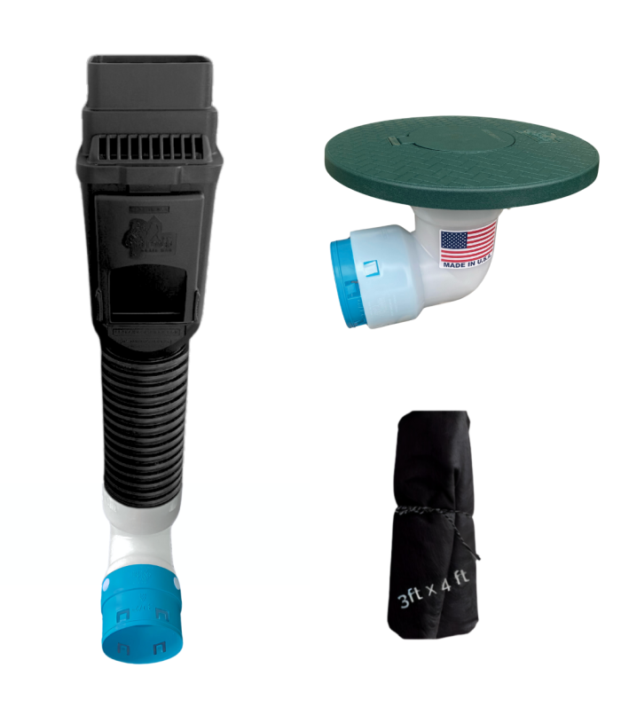 <span class="tr-grid">TORRENTIAL RAIN™ </span> Downspout Upgrade Kit for Existing Systems </br><span class="ca-dim">Connects to 3½ in. corrugated</span>