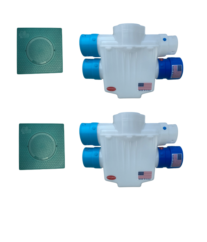 <span class="tr-grid">TORRENTIAL RAIN™ </span> Quad Pack French Drain Cleanout</br>
